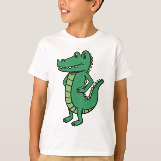 T-shirt Cartoon de caractères d'alligator (Devant)