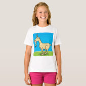 T-shirt Cartoon de chèvre souriant animal de ferme (Devant entier)