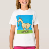 T-shirt Cartoon de chèvre souriant animal de ferme (Devant)