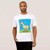 T-shirt Cartoon de chèvre souriant animal de ferme (Devant entier)