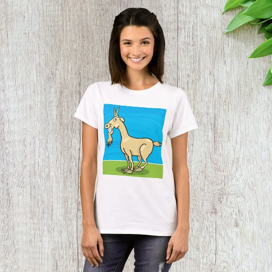 T-shirt Cartoon de chèvre souriant animal de ferme