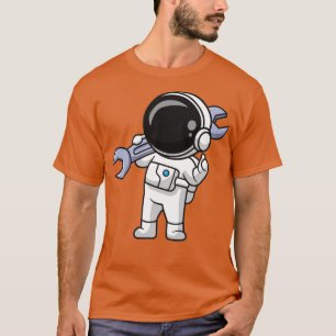 T-shirt Cartoon de la mignonne astronaute tenant une clé