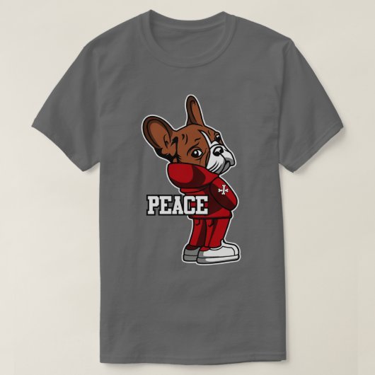 T-SHIRT CARTOON DE PAIX DE CHIEN CUT (Design devant)