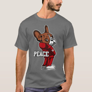T-SHIRT CARTOON DE PAIX DE CHIEN CUT