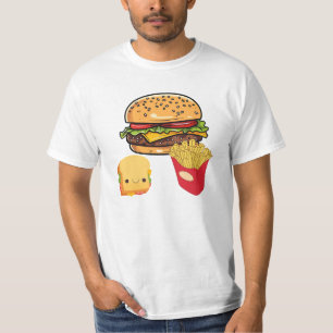 T-shirt Cartoon Fast Food Combo Repas