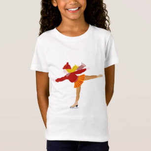 T-Shirt Cartoon Girl Patinage sur glace Clipart d'hiver