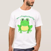 T-shirt Cartoon Green Frog Cute (Devant)