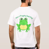 T-shirt Cartoon Green Frog Cute (Dos)