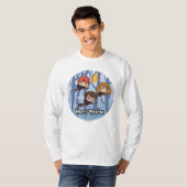 T-shirt Cartoon Harry, Ron, & Hermione Flying In Woods (Devant entier)