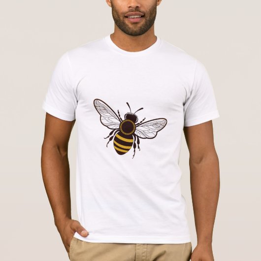 T-shirt Cartoon Honey Bee Flying (Devant)