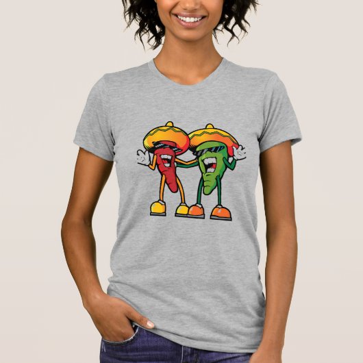T-shirt Cartoon hot peppers (Devant)