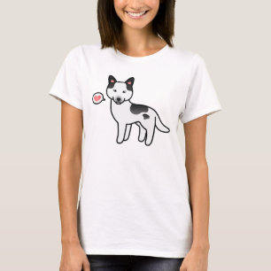 T-shirt Cartoon noir Piebald Sibérie Husky Love