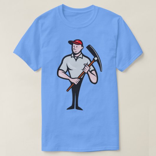 T-shirt Cartoon Pickaxe du chantier (Design devant)