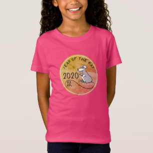 T-Shirt Cartoon Rat chinois Nouvel An 2020 Girl Tee