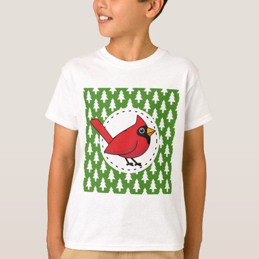 T-shirt Cartoon Red Cardinal (Devant)
