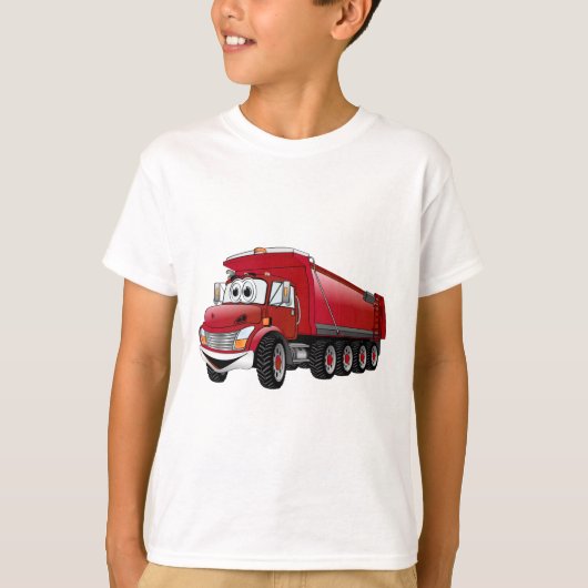 T-shirt Cartoon Red Dump Truck 10w (Devant)