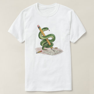T-shirt Cartoon Snake Wrapped Around Pencil – Hand-Drawn