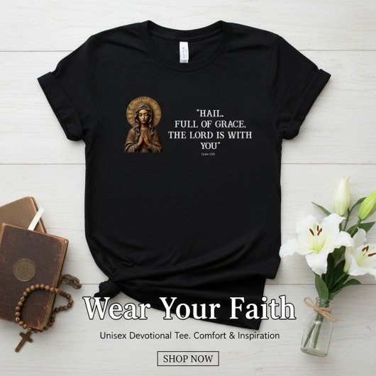 T-shirt Carved Devotion  Wooden Mary