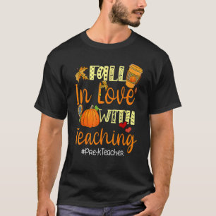 T-shirt Cas In Love With Teaching Pre K Teacher Thanksgiv