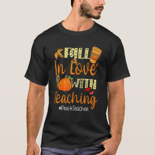T-shirt Cas In Love With Teaching Pre K Teacher Thanksgiv