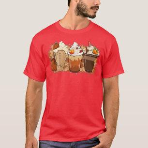 T-shirt Cas Orange Latte Pumkin Spice Autumn Thankful T