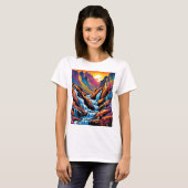 T-shirt Cascade au lever du soleil 1 (Devant entier)