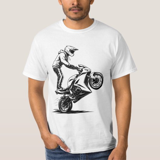 T-shirt Cascade de moto de sport (Devant)