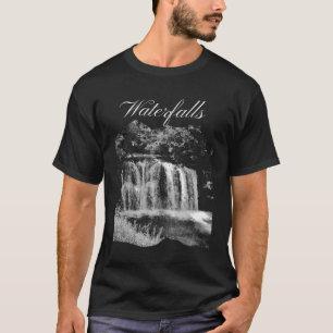 T-shirt Cascades modernes en noir et blanc aux États-Unis