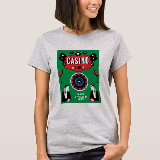 T-shirt Casino Gambling Poker Roulette (Devant)