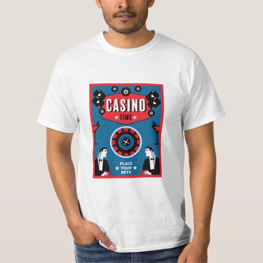T-shirt Casino Gambling Poker Roulette (Devant)