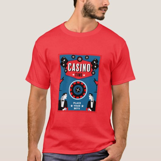 T-shirt Casino Gambling Poker Roulette (Devant)