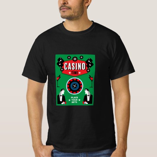 T-shirt Casino Gambling Poker Roulette (Devant)
