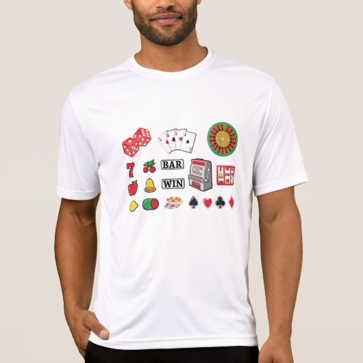 T-shirt Casino Night Slot Machine Poker Lucky 7s (Devant)