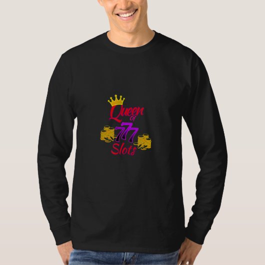 T-shirt Casino Slot Machine Slot Queen Lucky Casino Gambli (Devant)