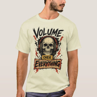 T-shirt Casque Audio Crâne Musique Forte