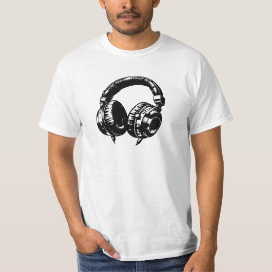 T-shirt Casque Audio DJ Fête d'anniversaire (Devant)