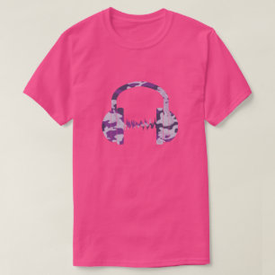 T-shirt Casque audio Motif Camouflage PurpleBerry