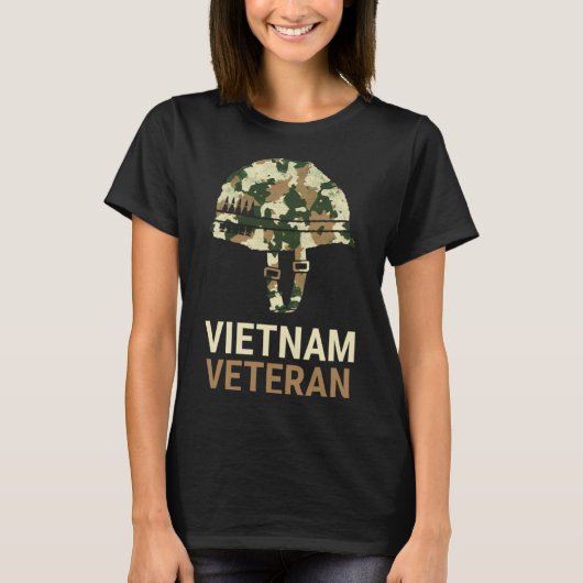 T-shirt Casque Camo vétéran du Vietnam (Devant)