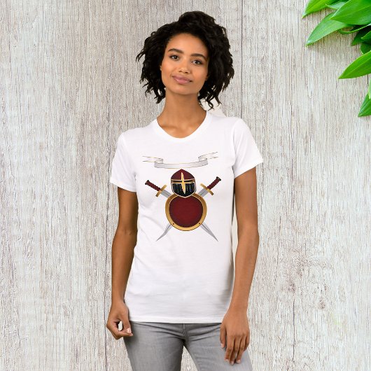 T-shirt Casque Chevalier Médiéval Crest Bouclier des épées