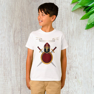 T-shirt Casque Chevalier Médiéval Crest Bouclier des épées