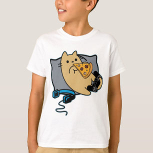 T-shirt Casque de chat de la pizza et de la pizza