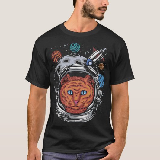 T-shirt Casque de chat de l'astronaute (Devant)