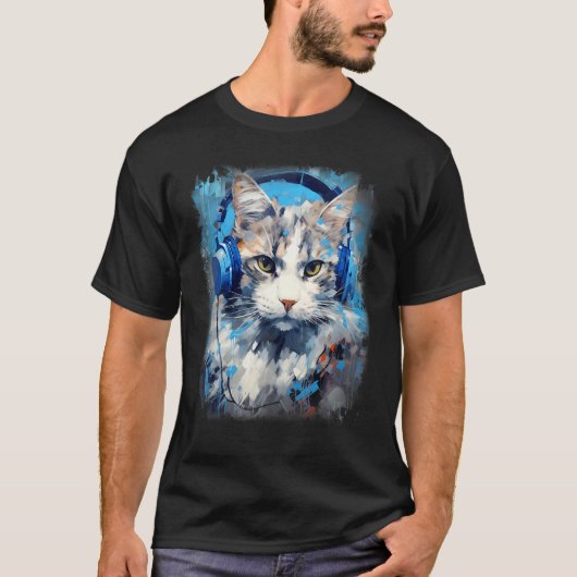 T-shirt Casque de chat Rave EDM Ragamuffin (Devant)