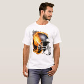 T-shirt Casque De Football Américain Sur Conception De Coo (Devant entier)