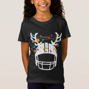 T-Shirt Casque de football de Noël Lumières Funny Noël