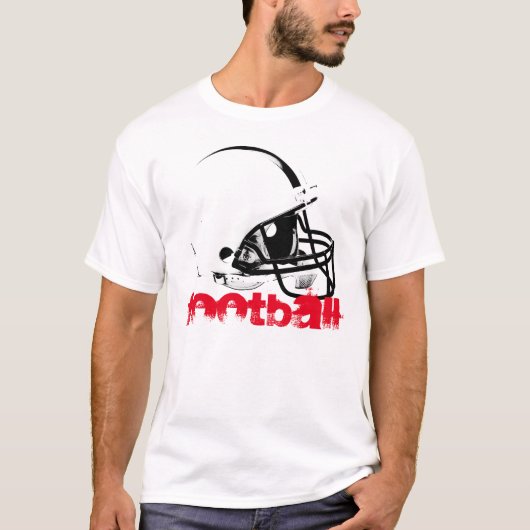 T-shirt Casque de football Pop Art Rouge noir blanc T-shir (Devant)