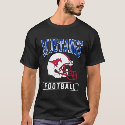 T-shirt Casque de football Smu Mustangs, méthodiste du sud (Devant)