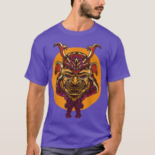 T-shirt Casque de guerrier japonais Sun Masque de samouraï