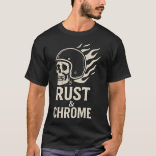 T-shirt Casque de motard Chrome Crâne Rouille Biker - Moto