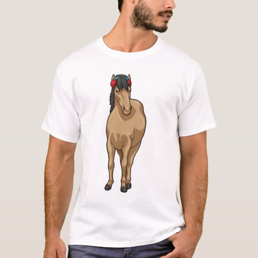 T-shirt Casque de musique à cheval (Devant)